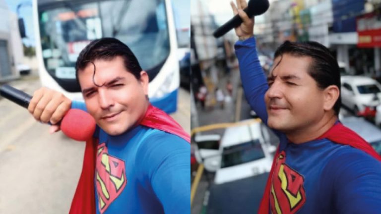 Superman brasileño es golpeado por autobús. “Al intentar detenerlo”