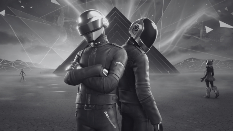 El monolito rosa/púrpura en el mapa de Fortnite se iluminará durante el evento, evocando la estética de Daft Punk, a partir del 27 de septiembre.